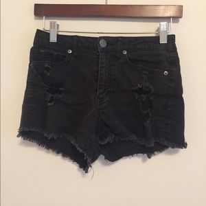 Aeropostale black high rise denim shorts